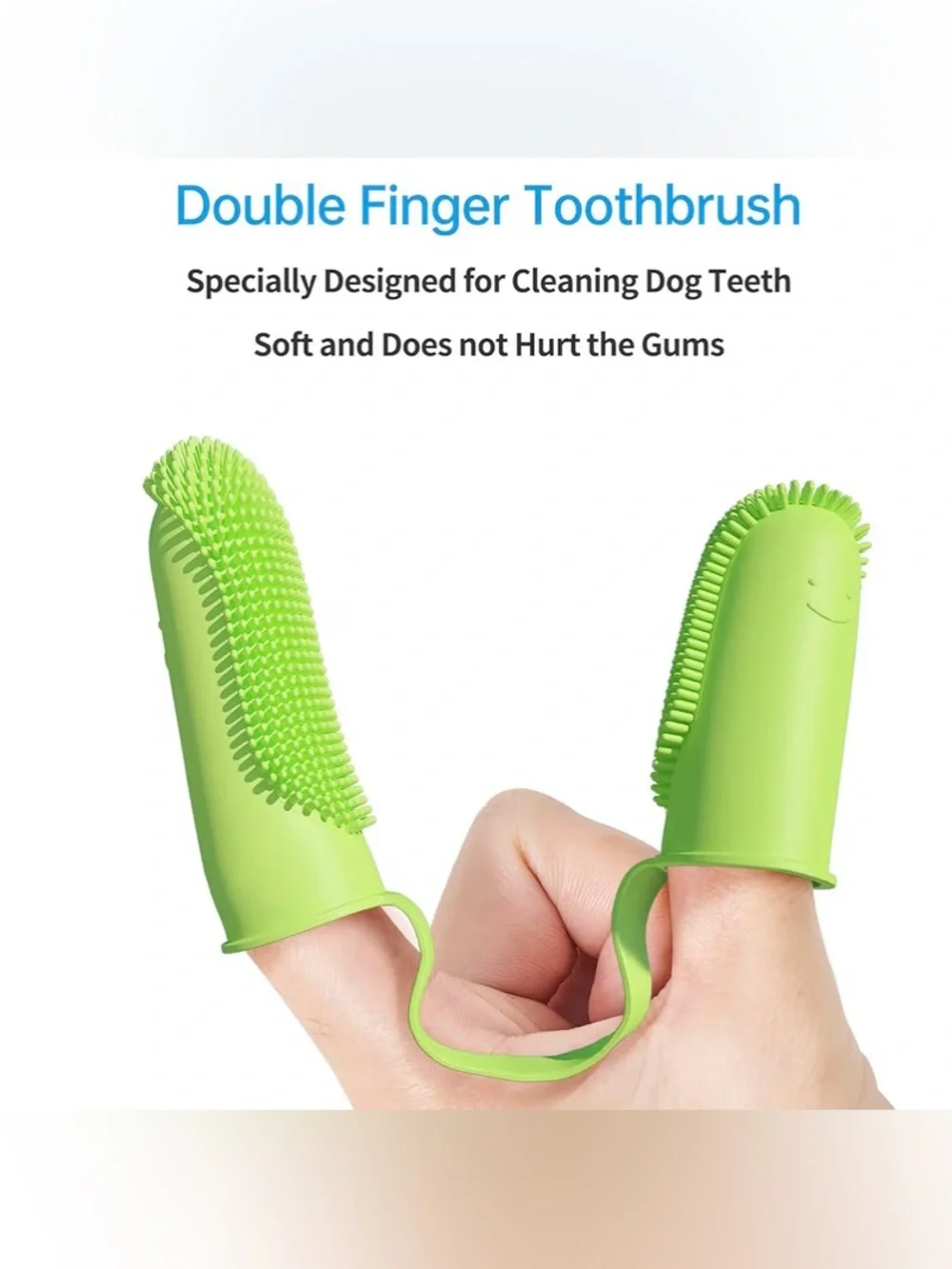 😁 Lot 4 pet Toothbrush Surround Bristles Teeth Cleaning Double finger NIP pink